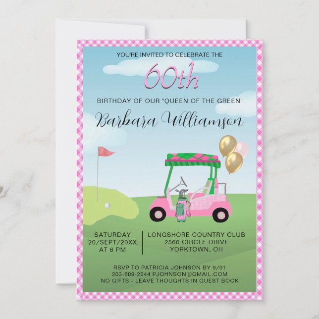 Invitación de cumpleaños número 60 con tema de gol (Anverso)
