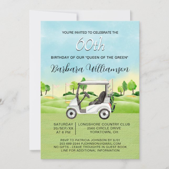 Invitación de cumpleaños número 60 con tema de gol (Anverso)
