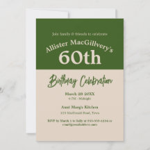 Invitación de cumpleaños número 60 de Casual para 