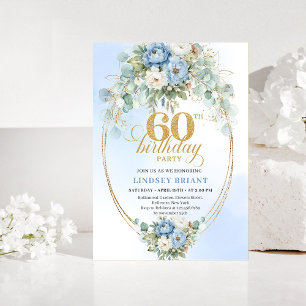 Invitación de cumpleaños número 60 de eucalipto az
