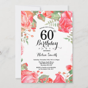 Invitación de cumpleaños número 60 de la Floral Ro