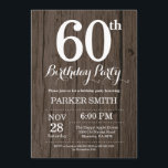 Invitación de cumpleaños número 60 de Rusia<br><div class="desc">Invitación rústica de cumpleaños número 60. Fondo De Madera Rústica. Vintage Retro Cumpleaños. Cumpleaños de adultos. Invitar el cumpleaños de hombres o mujeres. 13. 15. 16. 18. 20. 21. 30. 40. 50. 60. 70. 80. 90. 100. Cualquier edad. Para más personalización, haga clic en el botón "Personalizar" y utilice nuestra...</div>