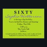 Invitación de cumpleaños número 60 de Surprise<br><div class="desc">Y MÁS...  Únete a Zazzle. Gracias por visitar Donna Gotlib. Póngase en contacto conmigo si necesita ayuda con una plantilla. ¡Aprecio tu negocio!</div>