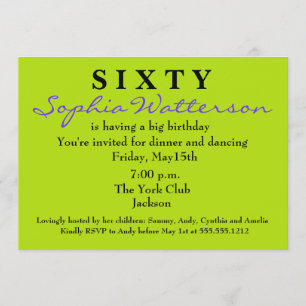 Invitación de cumpleaños número 60 de Surprise
