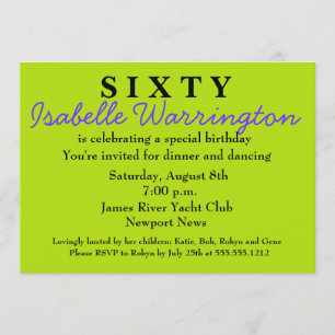 Invitación de cumpleaños número 60 de Surprise