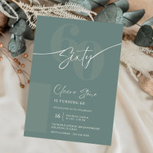 Invitación de cumpleaños número 60 en elegante gri