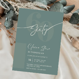 Invitación de cumpleaños número 60 en elegante gri
