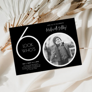 Invitación de cumpleaños número 60 en foto moderna