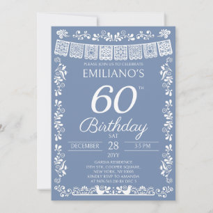 Invitación de cumpleaños número 60 Fiesta Mexicana