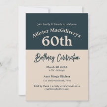 Invitación de cumpleaños número 60 para él