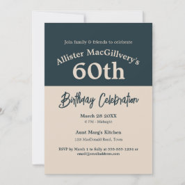 Invitación de cumpleaños número 60 para él
