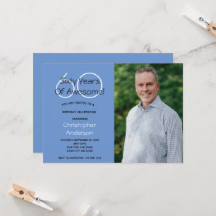 Invitación de cumpleaños número 60 para él con fot