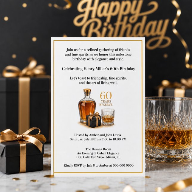Invitación de cumpleaños número 60 para hombres mo (Subido por el creador)
