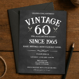 Invitación de cumpleaños número 60 Vintage – Tema 