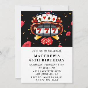 invitación de cumpleaños número 66 carta de juego