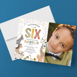 Invitación de cumpleaños número 6 con foto de gran