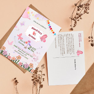 Invitación de cumpleaños número 6 con tema de mari