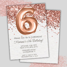 Invitación de cumpleaños número 6 de Rose Gold