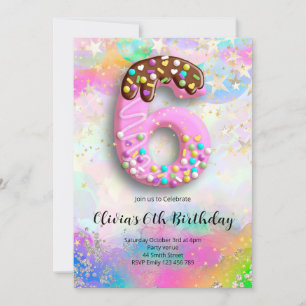 Invitación de cumpleaños número 6 para niñas