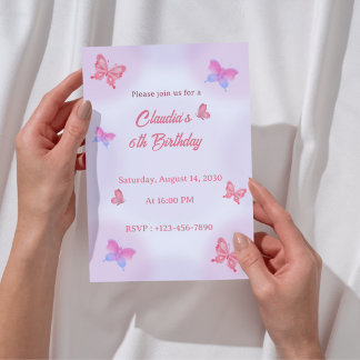 Invitación de cumpleaños número 6 para niñas marip