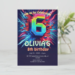 Invitación de cumpleaños número 6 para niño con es
