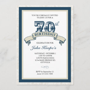 Invitación de cumpleaños número 70