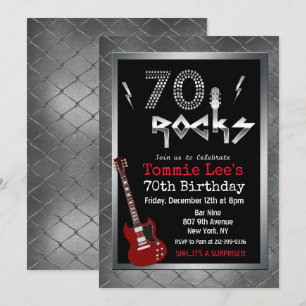 Invitación de cumpleaños número 70 de Rocks Rockst