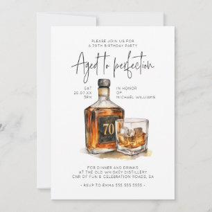 Invitación de cumpleaños número 70 de Whiskey para