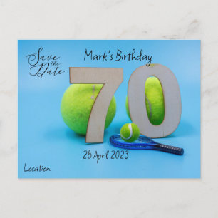 Invitación de cumpleaños número 70 del tenis "Save
