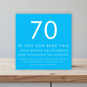 Invitación de cumpleaños número 70 prueba de vista