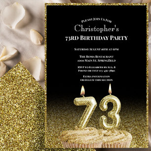 Invitación de cumpleaños número 73 para él en negr