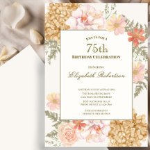 Invitación de cumpleaños número 75 con colores de 