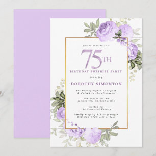 Invitación de cumpleaños número 75 de fiesta flora