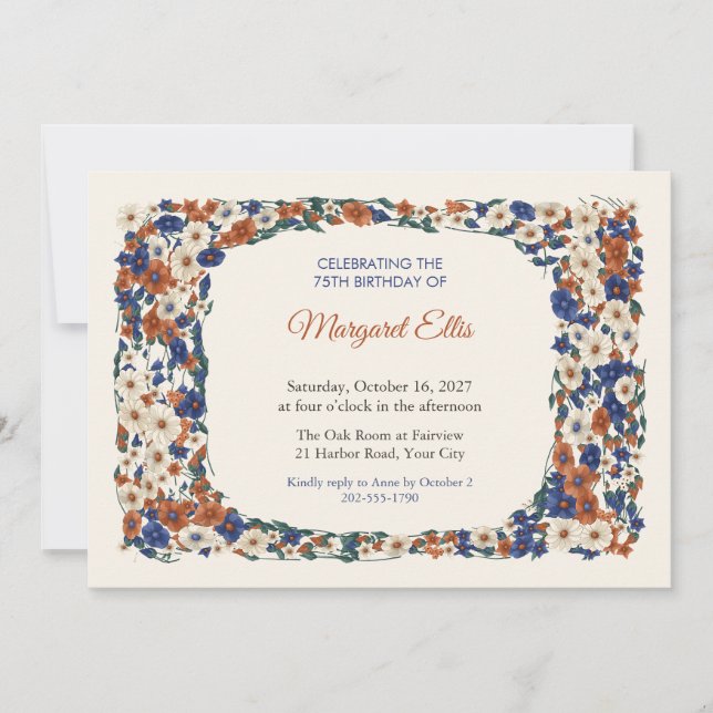 Invitación de cumpleaños número 75 de Lapis Cinnab (Anverso)