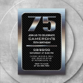 Invitación de cumpleaños número 75 para hombres