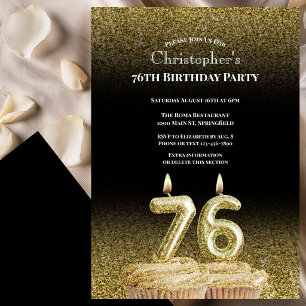 Invitación de cumpleaños número 76 para él en negr