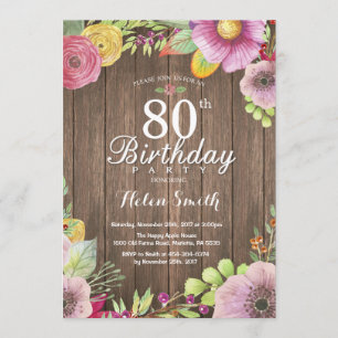 Invitación de cumpleaños número 80 a una empresa f