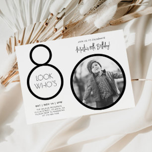 Invitación de cumpleaños número 80 con foto modern