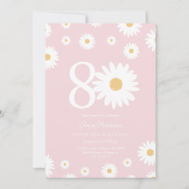 Invitación de cumpleaños número 80 de Rubor Daisy