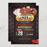 Invitación de cumpleaños número 80 del Casino<br><div class="desc">Invitación perfecta para celebrar una fiesta de cumpleaños del Casino</div>