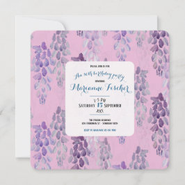 Invitación de cumpleaños número 80 elegante y botá