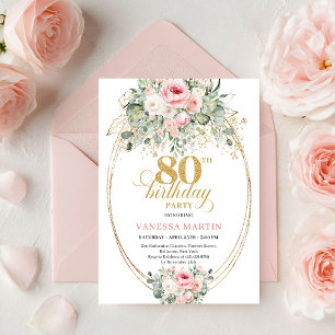 Invitación de cumpleaños número 80 Pretty Minimal