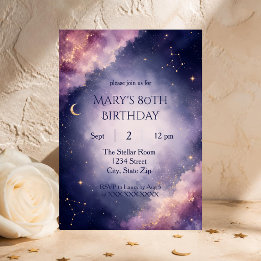 Invitación de cumpleaños número 80 sin tiempo | Es