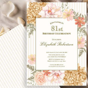 Invitación de cumpleaños número 81 con colores de 