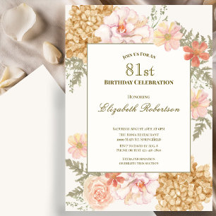 Invitación de cumpleaños número 81 con colores de 