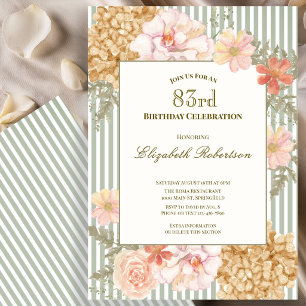 Invitación de cumpleaños número 83 con colores de