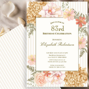 Invitación de cumpleaños número 83 con colores de 