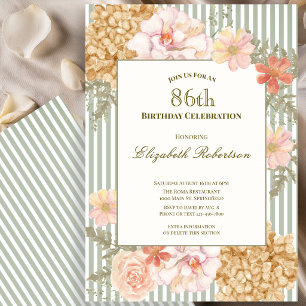 Invitación de cumpleaños número 86 con colores de 