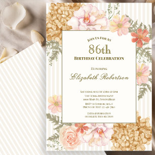 Invitación de cumpleaños número 86 con colores de 