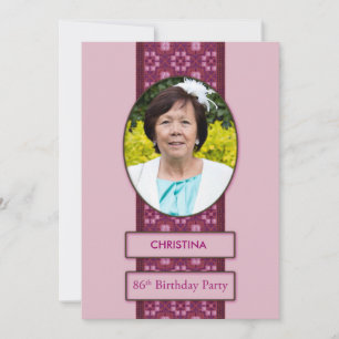 Invitación de Cumpleaños número 86 con Foto y Nomb